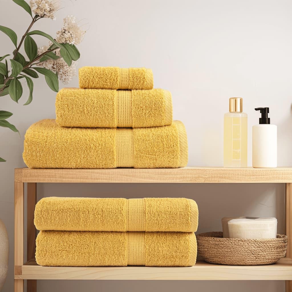 Home Garden - Asciugamani per ospiti, 2 pezzi, 30 x 50 cm, 600 g/m², colore: oro