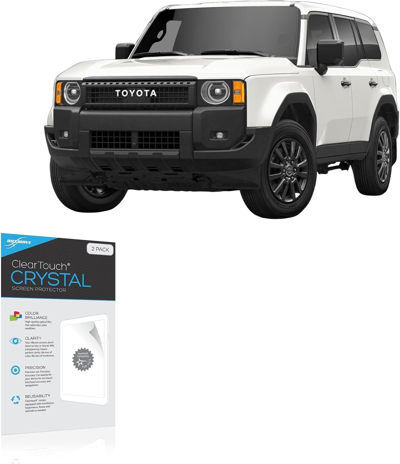 BoxWave Screen Protector Compatible with Toyota 2024 Land Cruiser Display (8 in) - ClearTouch Crystal (2-Pack), HD Film Skin - Shields from Scratches