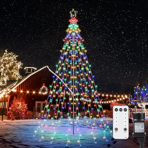 iBaycon Weihnachtsbeleuchtung Außen mit Stern,3.87M x 16 Girlanden...