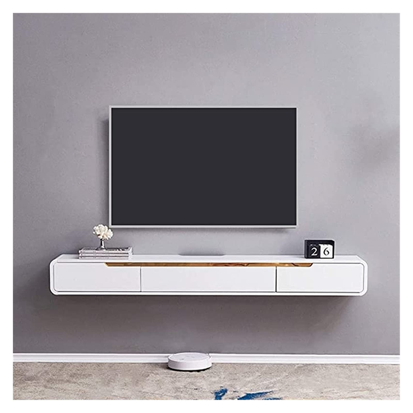 Mobile Porta TV sospeso Mobile Porta TV Mobile Porta TV sospeso Console multimediale a Parete Mensola Porta TV Console per Videogiochi Router Mensole per Dvd(A-120Cm