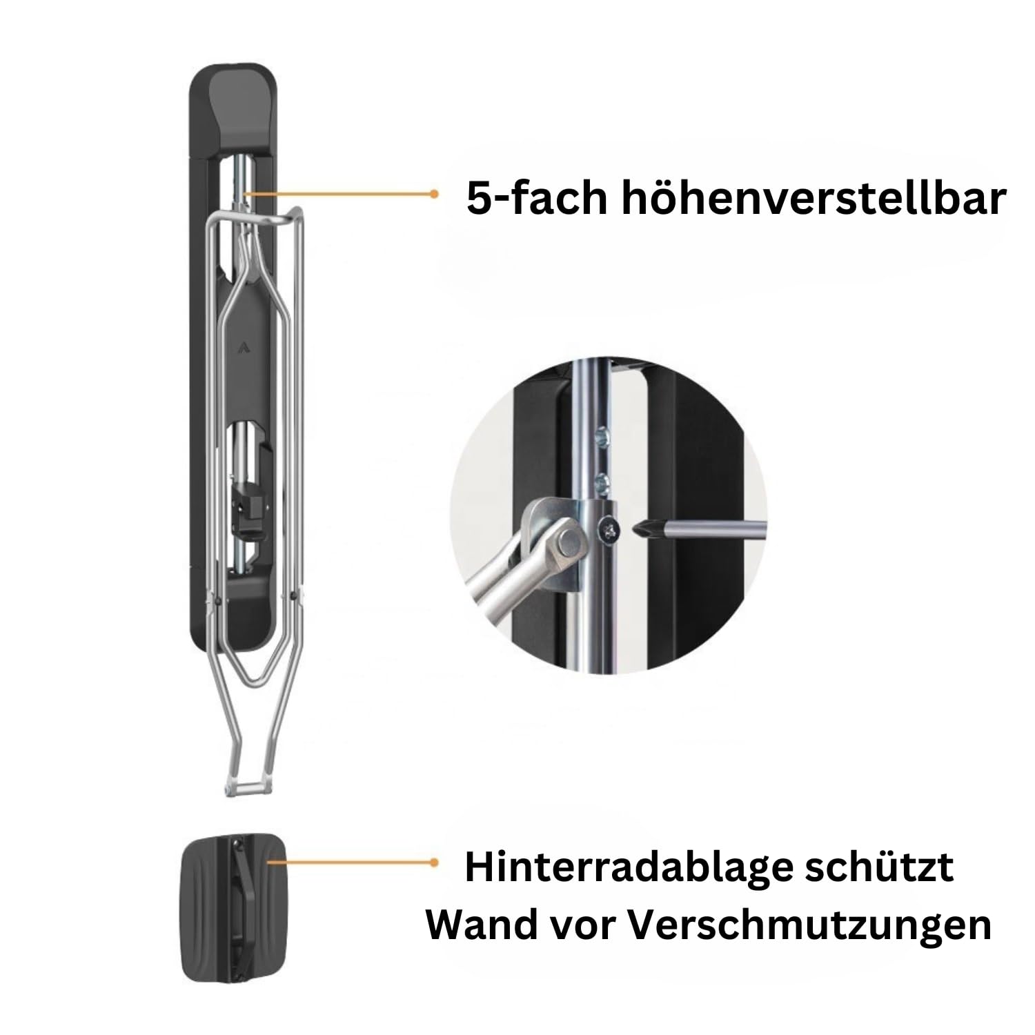Fahrradhalterung Wand Schwenkbare Wandhalterung bis 35 kg, passend für 54 bis 70 mm Reifenbreite, für platzsparende Aufbewahrung in Garage