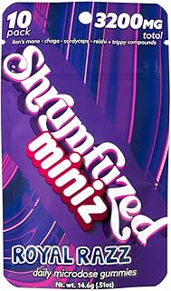 Miniz - Proprietary Nootropic Gummy 3200mg - Lion's Mane, Reishi, Chaga, Cordycep, and Proprietary Nootropic Mushroom Blend (10pk, Royal Razz)