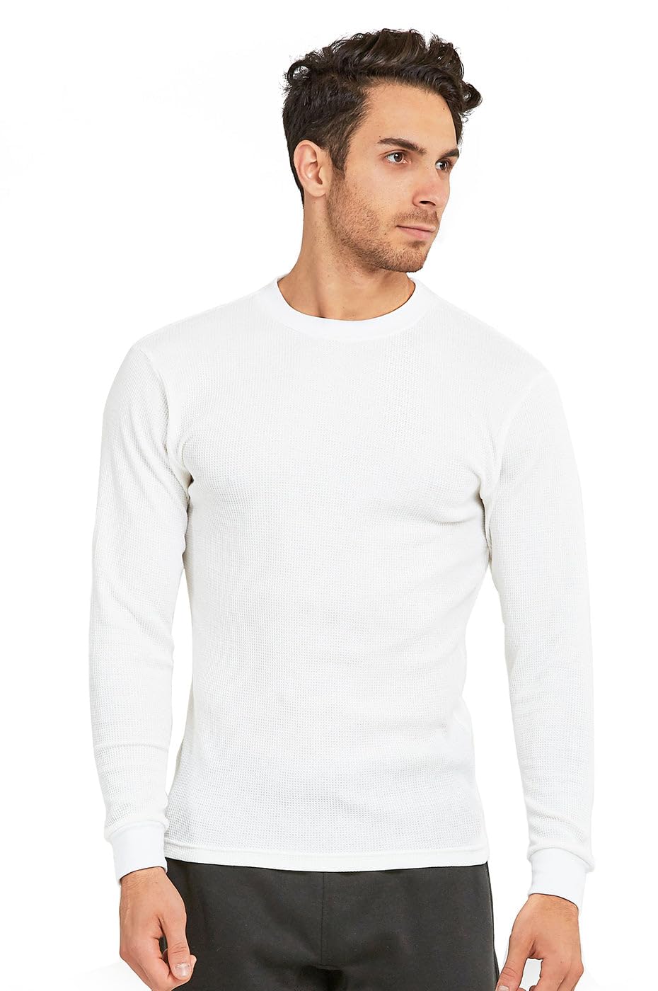 Men's Classic Fit Heavy Weight Waffle Thermal Shirt (3XL, White)