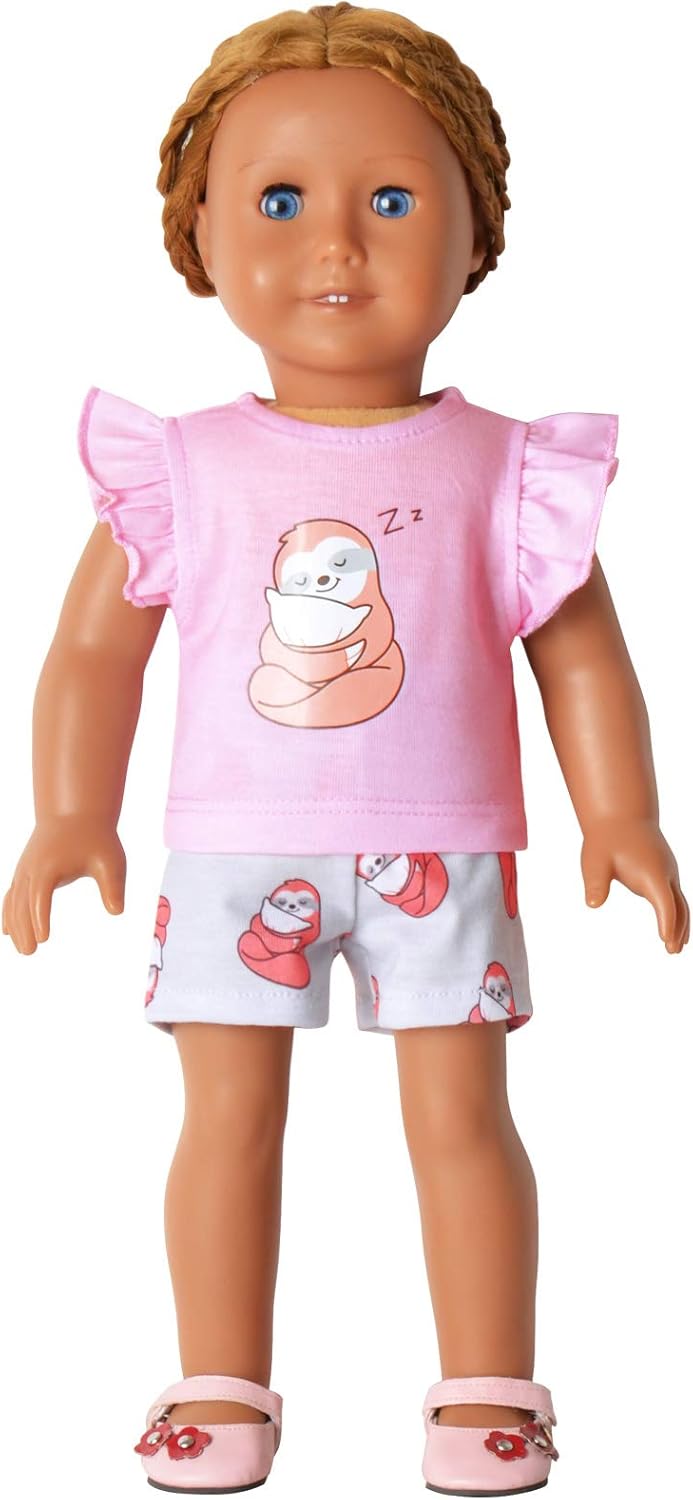 CHILDRENSTAR Matching Girls&Doll Pajama Sets Summer Pjs Flutter Sleeve Sleepwear - Image 2