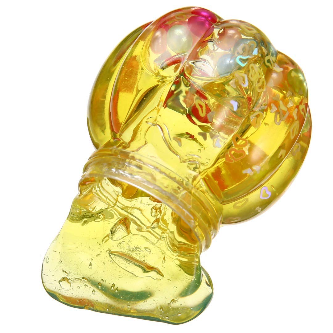 SLYTEK (4 Pack) 5D Pumpkin Shape Slime with Beads DIY Super-Light Modeling Air Dry Magic Shiney Clay Jelly for Kids/Teens Non-Toxic