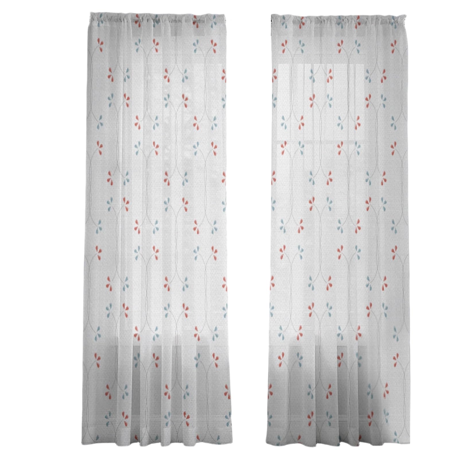 Elnwnnkc Pattern Window Curtain Polyester Sheer Panel with Rod Pocket for Living Room Bedroom Sheer Privacy Window Screen