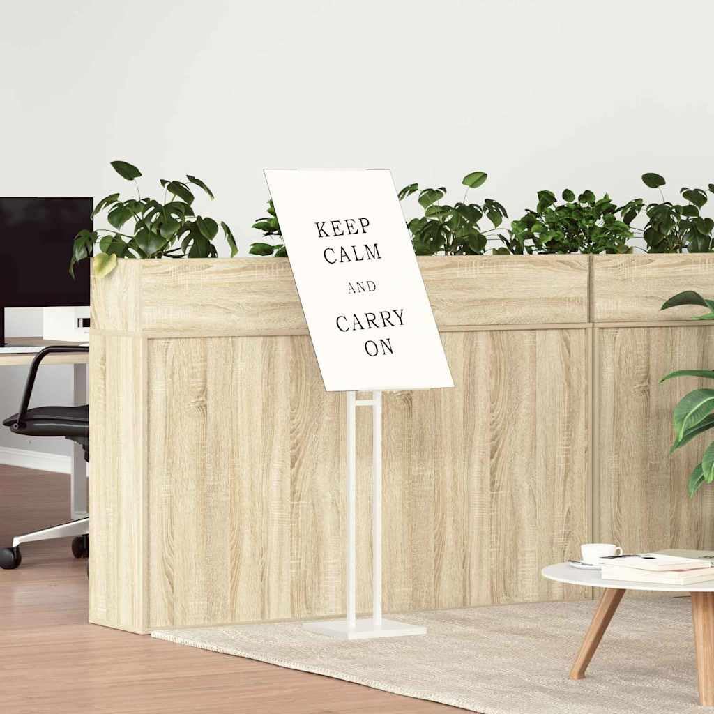 2 stands de acero blanco, 26,5 x 26,5 x 150 cm, altura ajustable para presentación, exposición, eventos, conferencias, tablón publicitario estable para interior y exterior