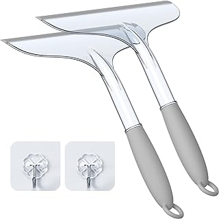 Shower Squeegee for Shower Glass Door Bathroom Tile and Mirror, Streak-Free Rubber Squeegee Wiper Cleaning Tools