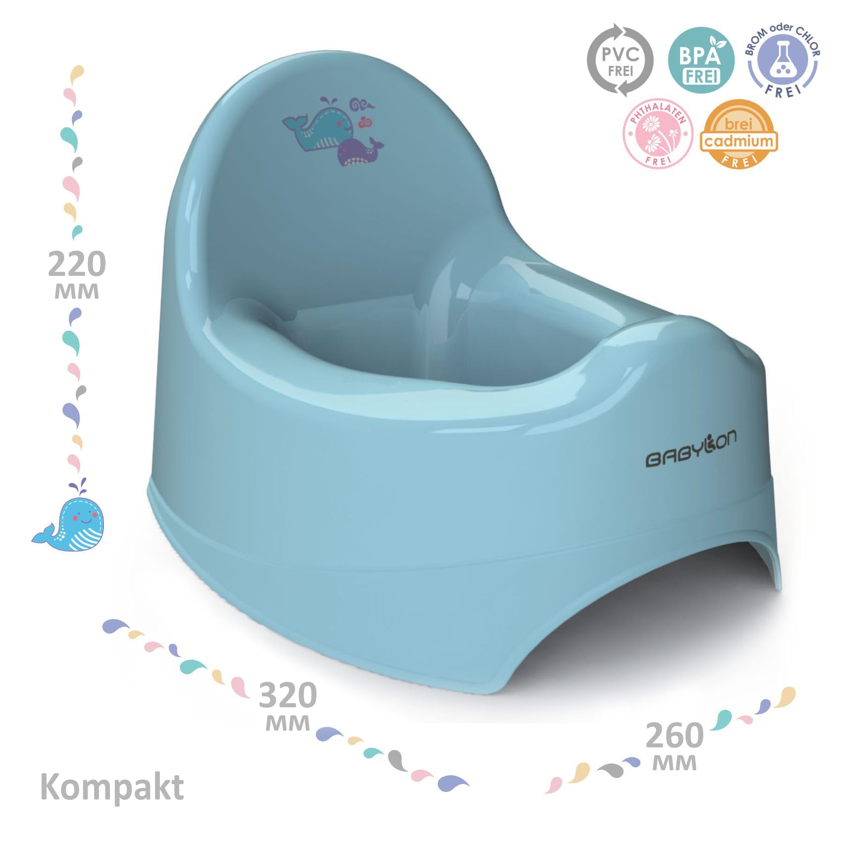 BABYLON Nautilus Töpfchen baby, Nachttopf für kinder, 2 Set, Blau