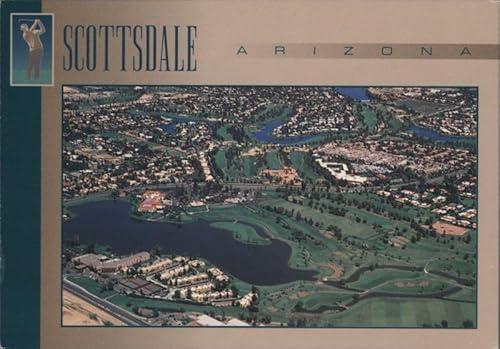 Scottsdale AZ Aerial View Golf Courses Vintage Postcard