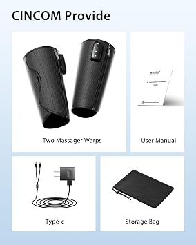 CINCOM Cordless Leg Massager for Circulation and Pain Relief Gray