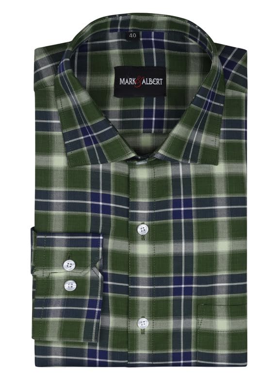 MARK & ALBERT Men's Shirt Checks Full Sleeve