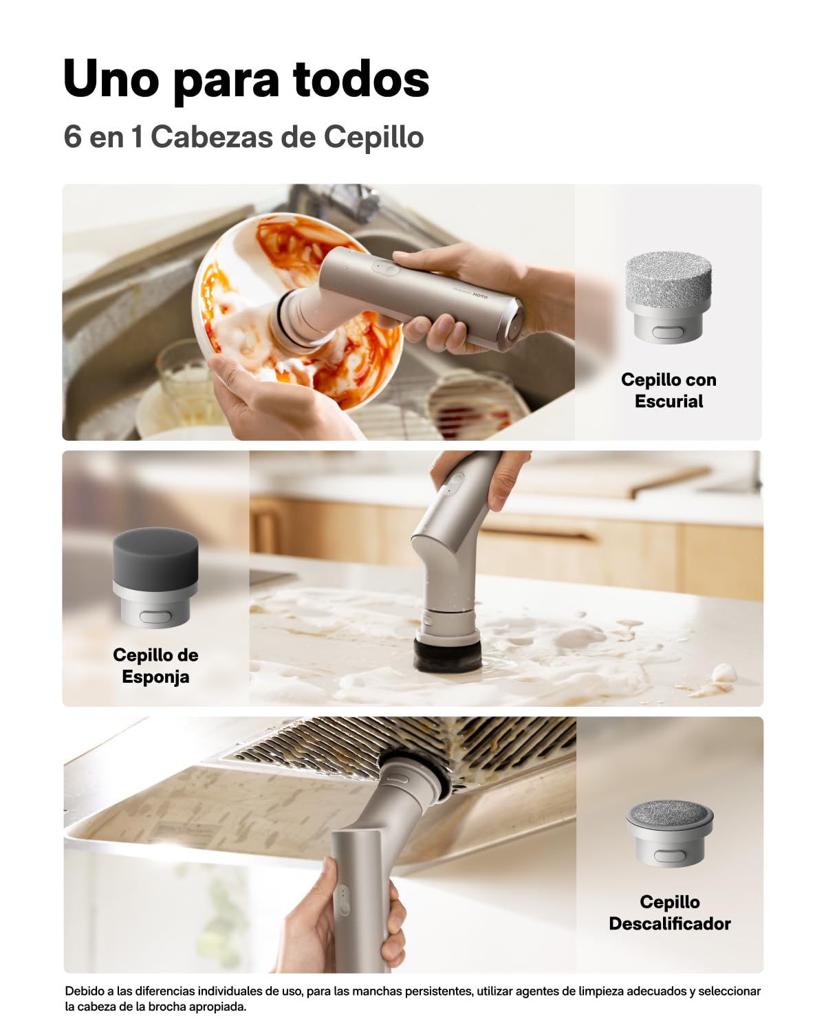 HOTO Limpiador giratorio eléctrico, IPX7, cepillo impermeable de cuerpo completo, limpiador inalámbrico de baño con 9 cabezales, hasta 22 pulgadas-libras