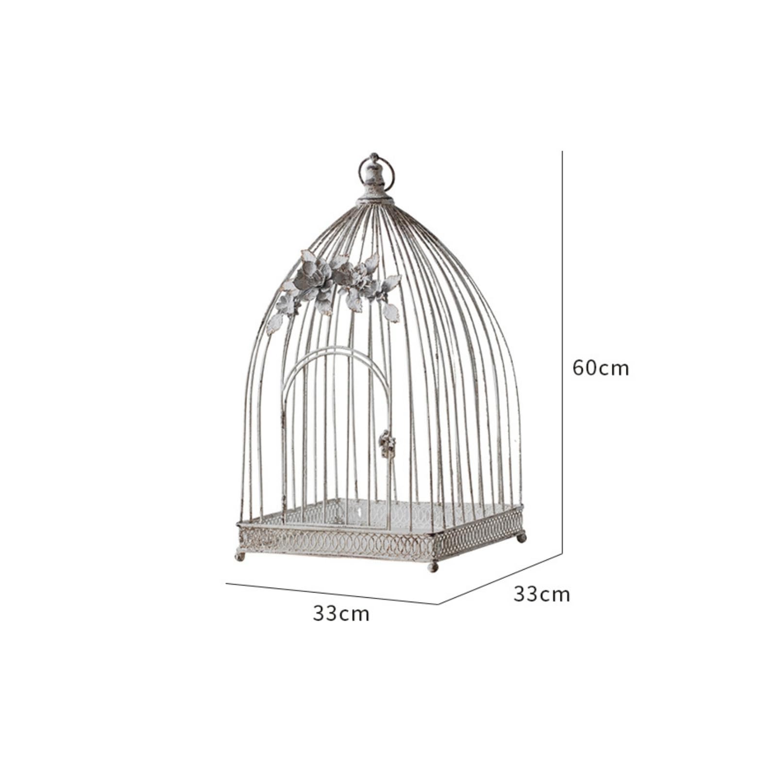 Vogelkäfig Verspielt Vogelkäfig mit Tür rativ käfig für Brautpaare, Wohnzimmer, Vintage Vogelkäfig Mit Blättern, 70cm Höhe