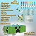 Minecraft Colored Pencils Art Supplies Set Crayons Watercolor Paints Colored Markers Coloring Drawing Kit Creeper Art Set Case Gamer Gifts for Boys