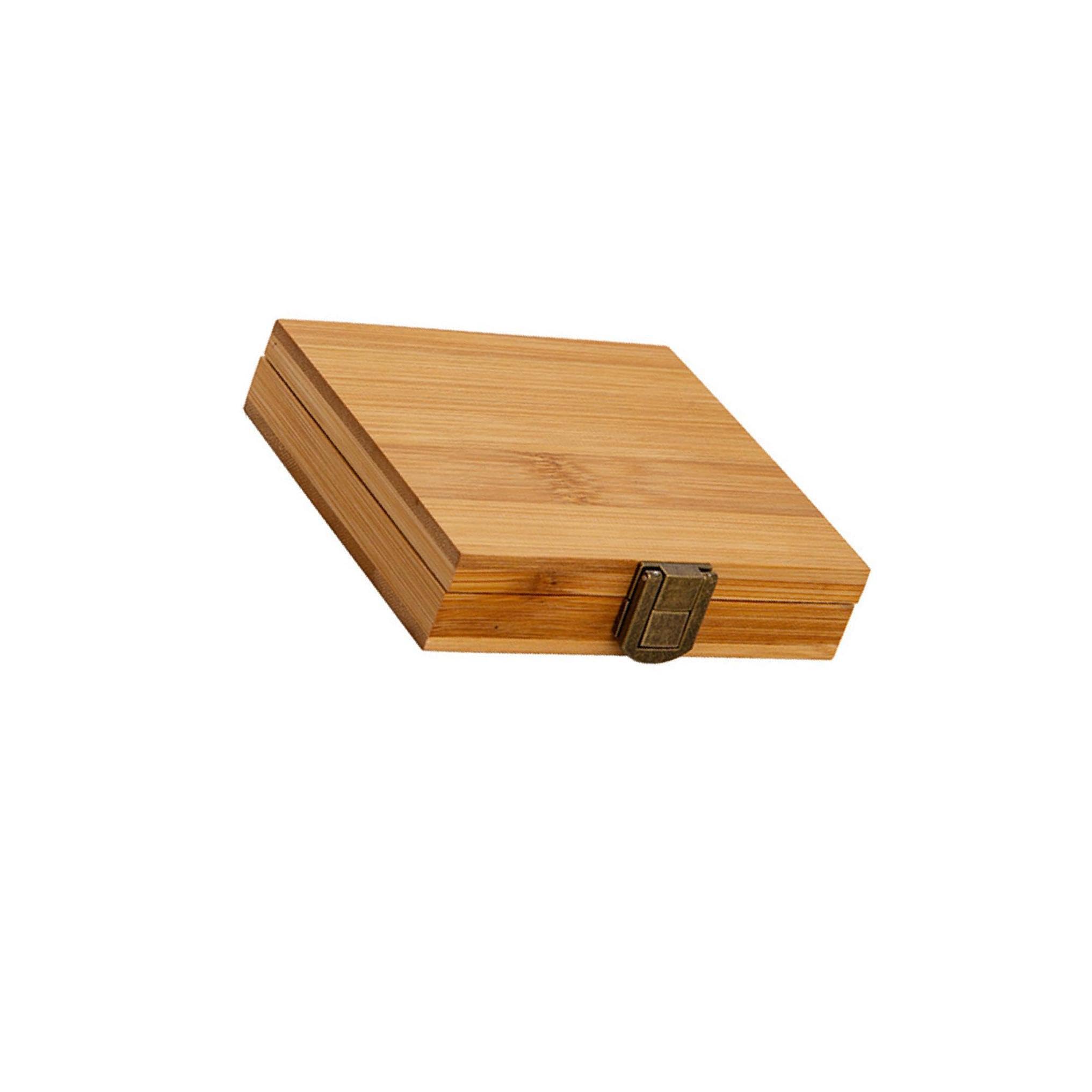 Auyxssz 24 Grids Versatile Bamboo Paint Palette With Lid For Mixing Colors In Studio Wooden Portable, 11.5 X 10.5 X 2.5Cm