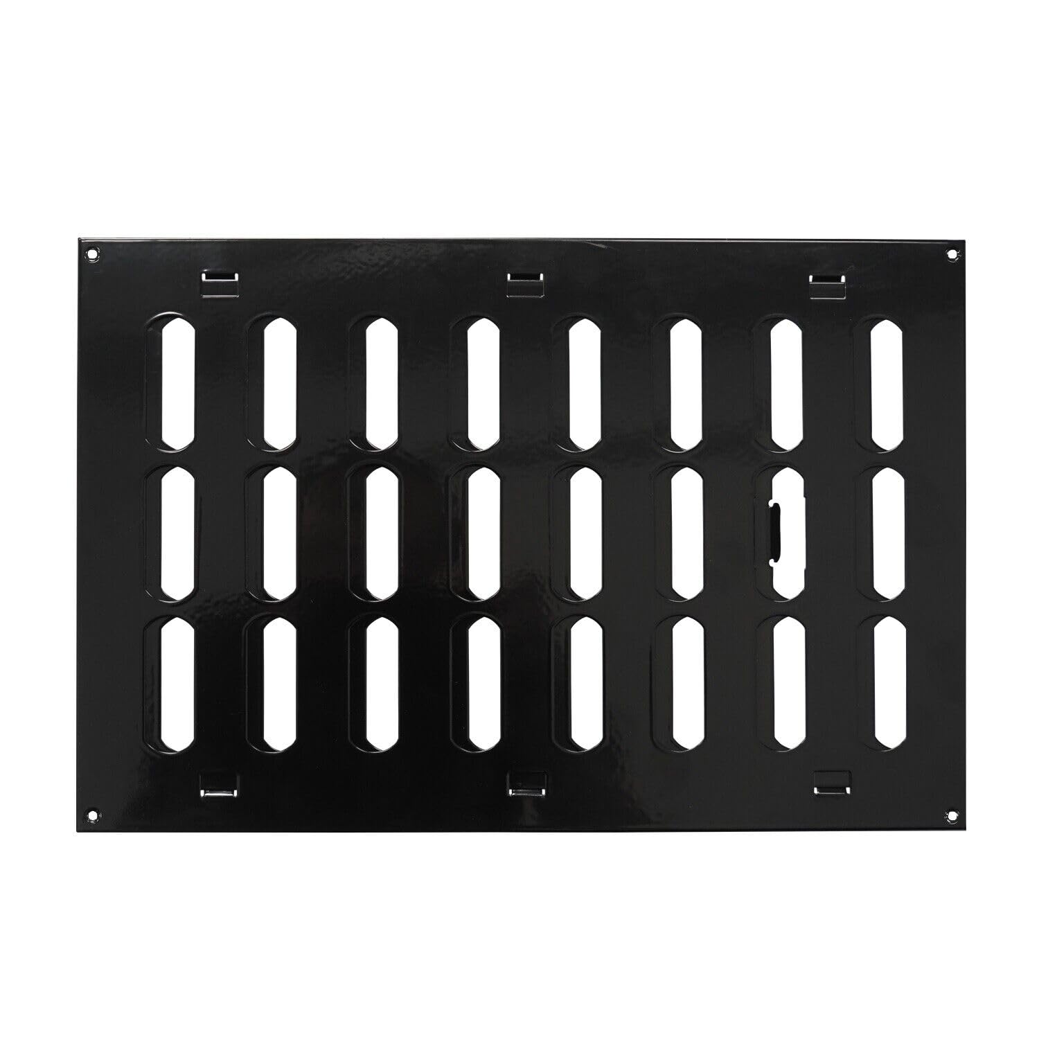 Prostko Ltd Black Prostko Metal Air Vent Grille / 300Mm X 200Mm / With Shutter Flat Louvre Duct Cover/Powder Coated