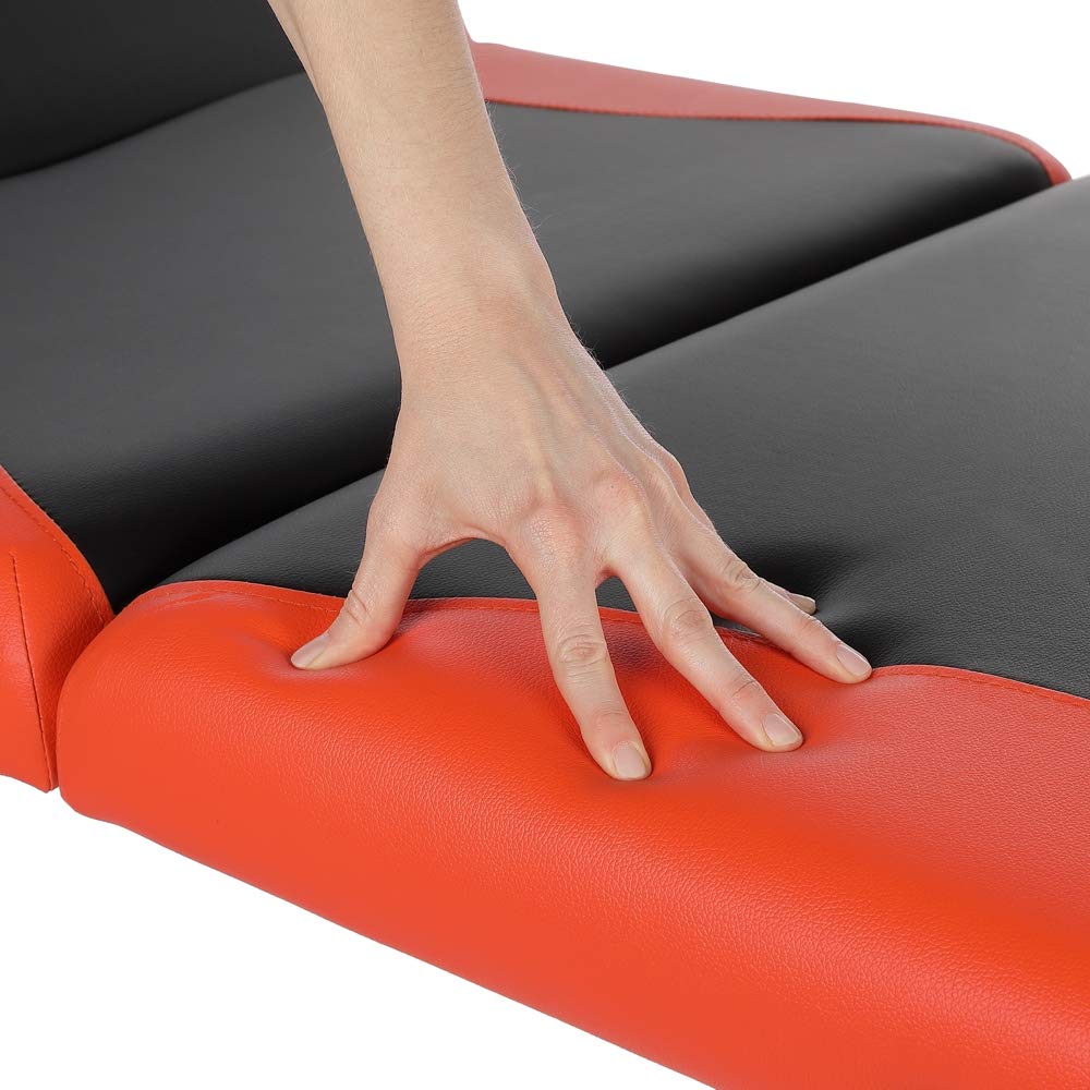 Melko Mobile Massageliege klappbar höhenverstellbar Therapieliege Massagetisch Massagebank Massagebett Schwarz/Orange
