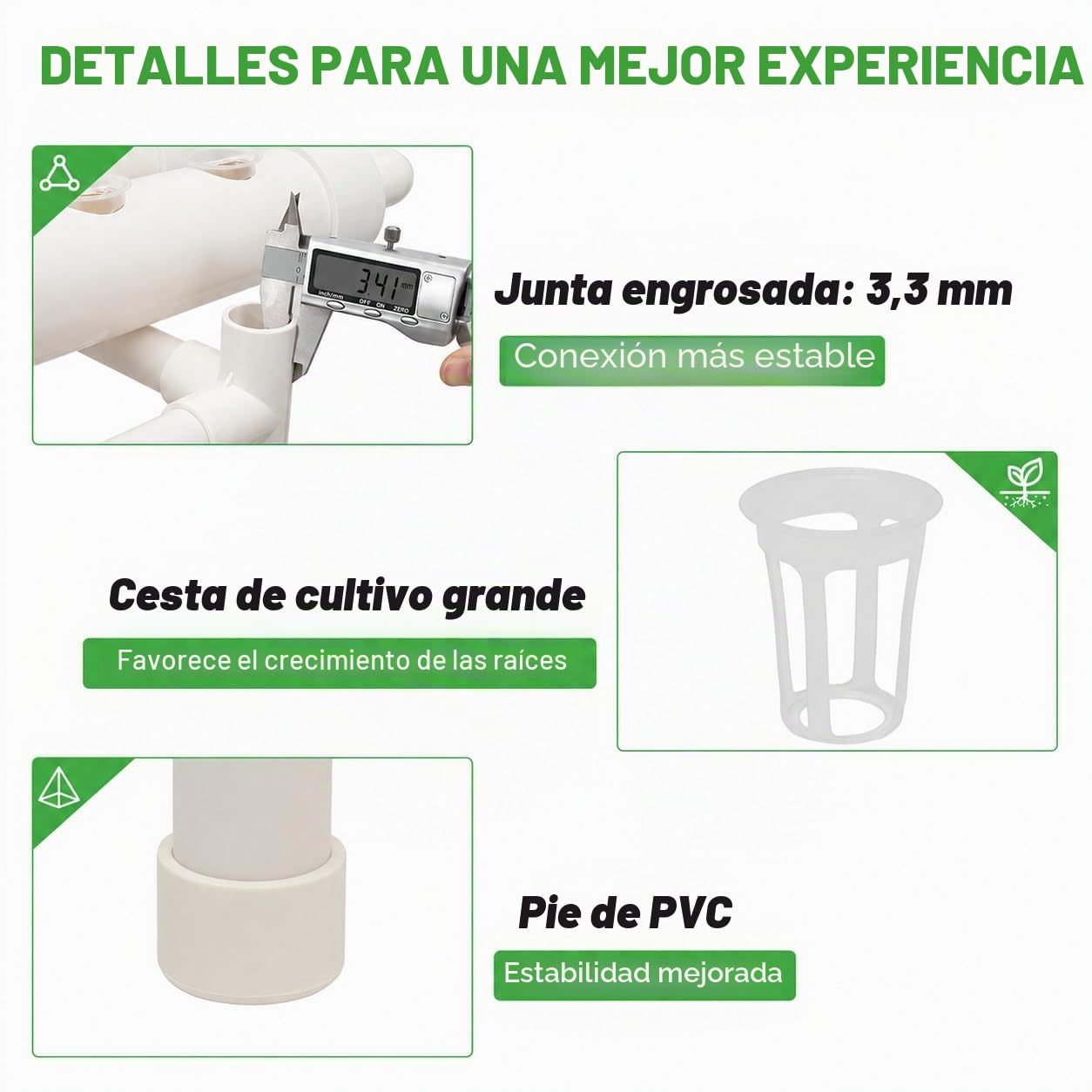 Hydroponic System Grow Kit 108 Sitios de Plantas 3 Capas PVC Hidropónico para Cultivo Acuático de Plantas de Jardín y Experimento Hidropónico Vegetal, 96 × 55 × 111 cm