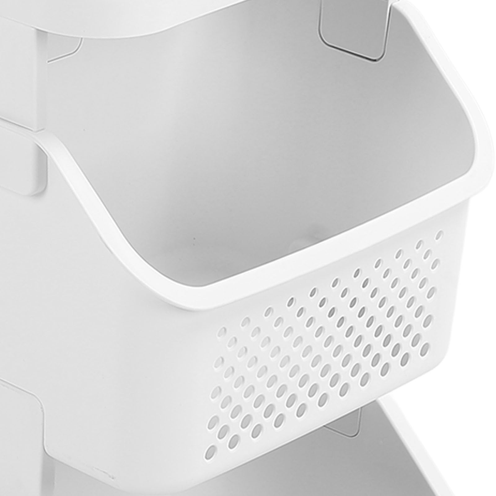 Rollender Wäschekorb, PP-ABS-Konstruktion, Kleideraufbewahrungskorb mit 4 Rädern, Stapelbares Design für Zuhause, Küche, Waschküche (2 Etagen)