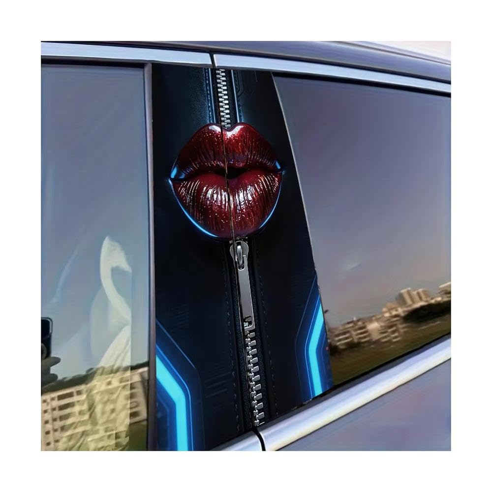Dabhuoc One Color Car Parts 2Pcs Car Window Pillar Stickers Glossy Lips Glossy Protective Polyethylene Film