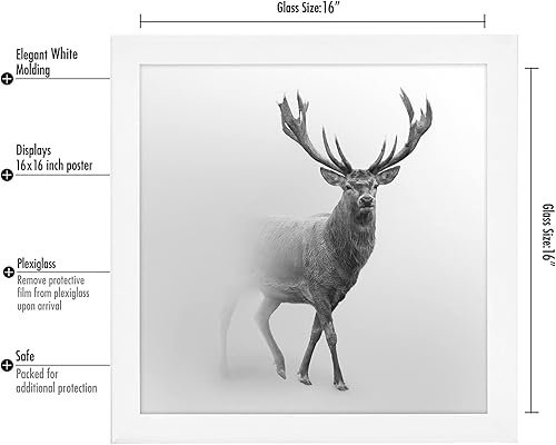 Vista 1081 de Americanflat - Marco para póster de 71 x 74 cm con plexiglás pulido, portarretratos negro de madera industrializada, Epic Collection, marco ancho