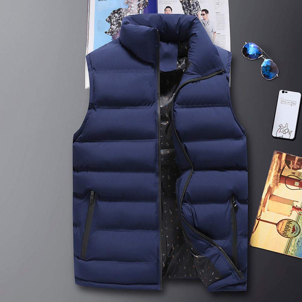 Daunenweste Herren - Herrenjacke In Übergröße, Lässige Ärmellose Weste, Modische Weste Mit Stehkragen, Klassische Blaue Jacke, Winddichte, Warme Winterweste Für Männer, Studenten, Jugendliche,