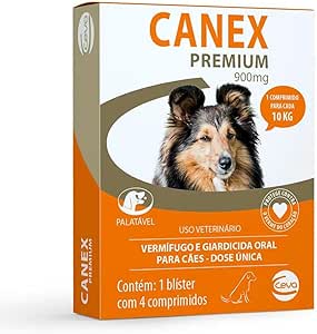 Vermífugo Canex Premium 900 mg para Cães