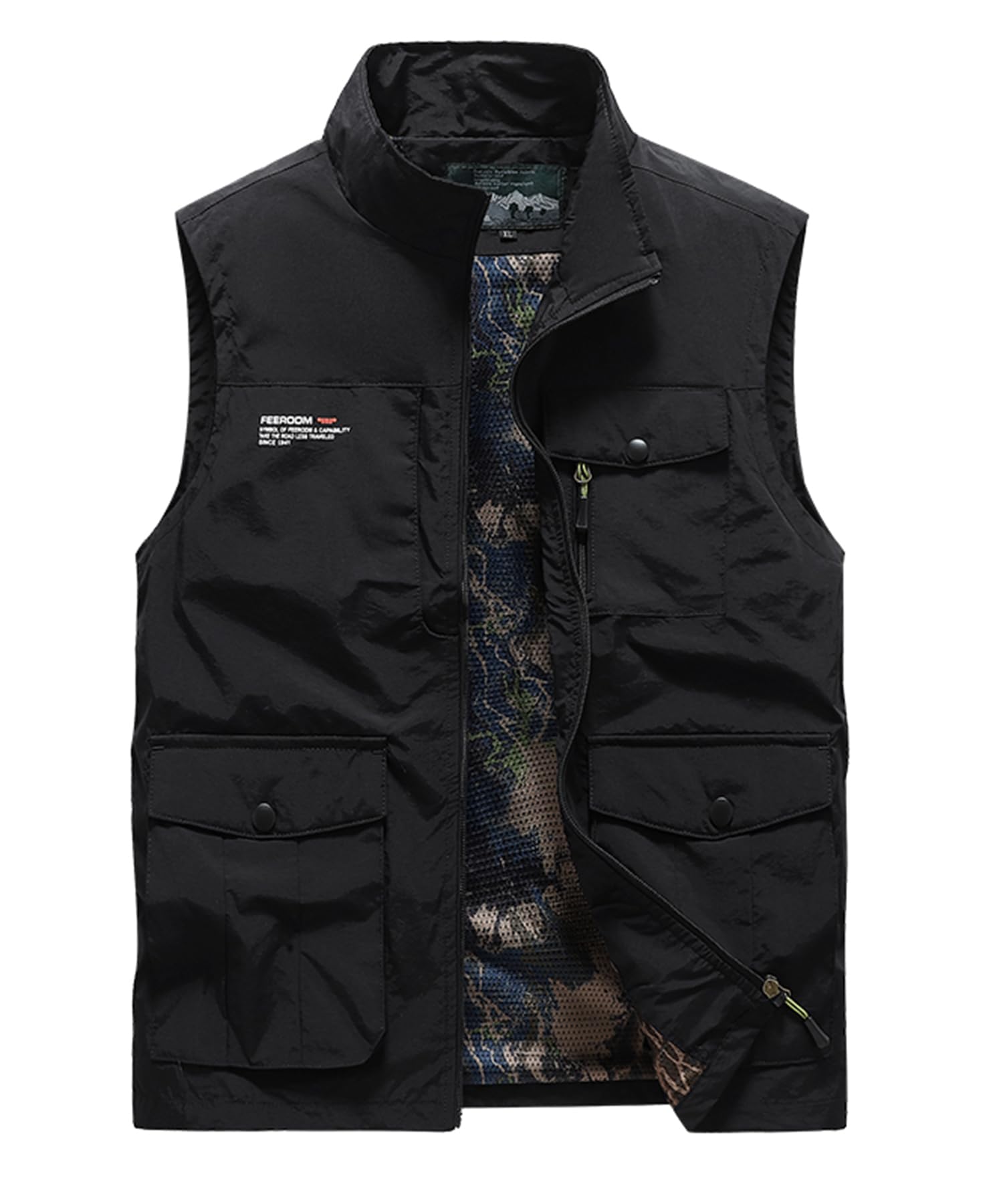 Gilet de Pêche pour Hommes Multi-Poches Gilet de Plein air Léger Loisirs Veste de Sport Été Respirant sans Manche Veste à Séchage Rapide Photographie Camping et Chasse Randonnée Gilet