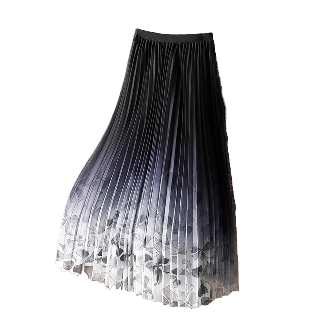 Faldas plisadas con estampado floral, falda larga midi
