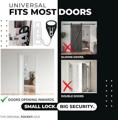 Miniatura 4 de Cerradura de puerta portátil para viajes, cerradura de puerta de hotel para seguridad de viajeros, cerradura de seguridad de puerta desde el