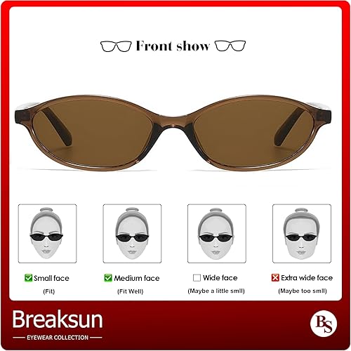 Miniatura 4 de Retro Oval Sunglasses for Women Trendy Oval Narrow Cat Eye Sunnies 90s Vintage Shades