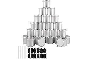 Set of 24 Large Metal Storage Tins with Lids