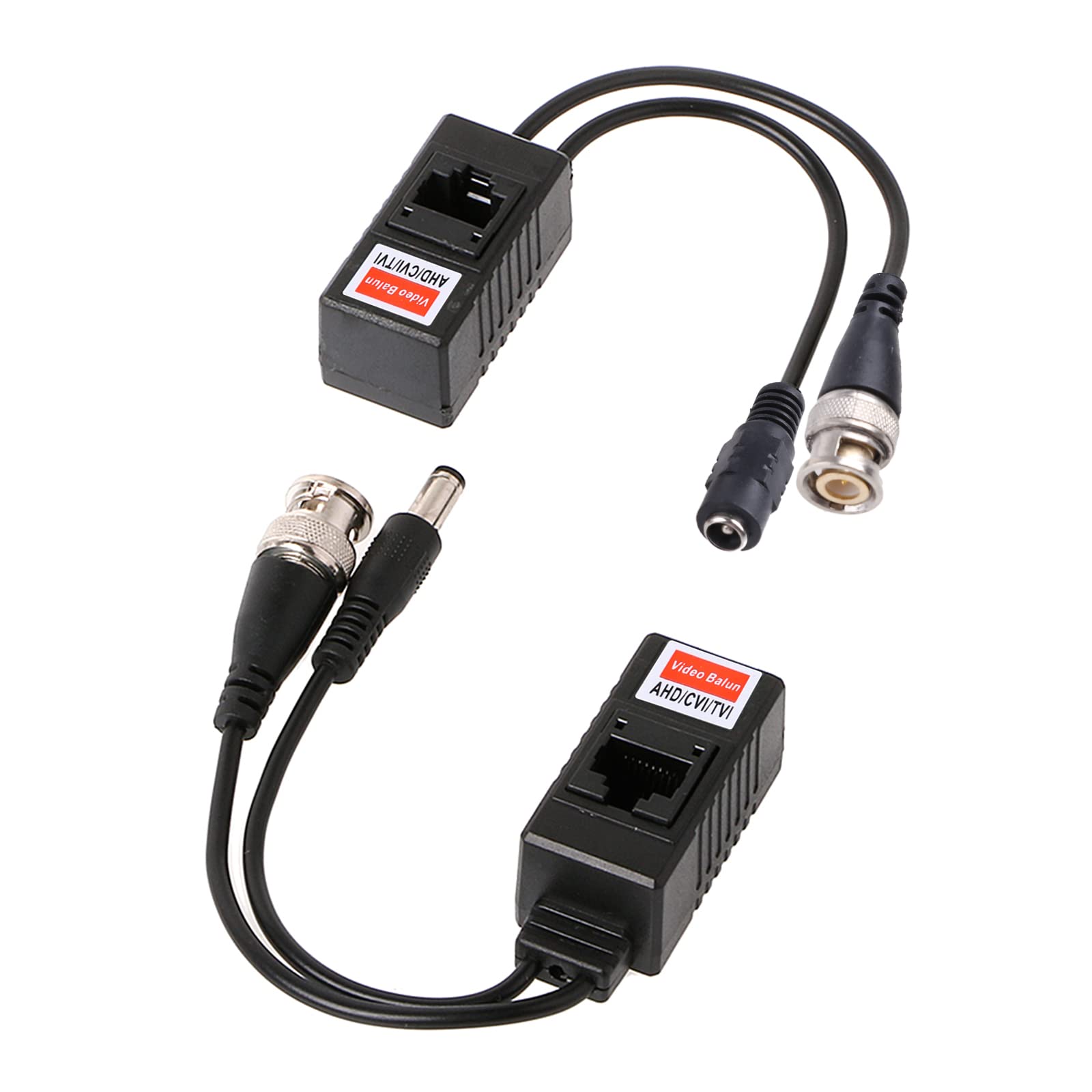 Riiichflowshop 1 Pair BNC To RJ45 Passive Video Power + Balun Transceiver For CCTV Camera Plastic
