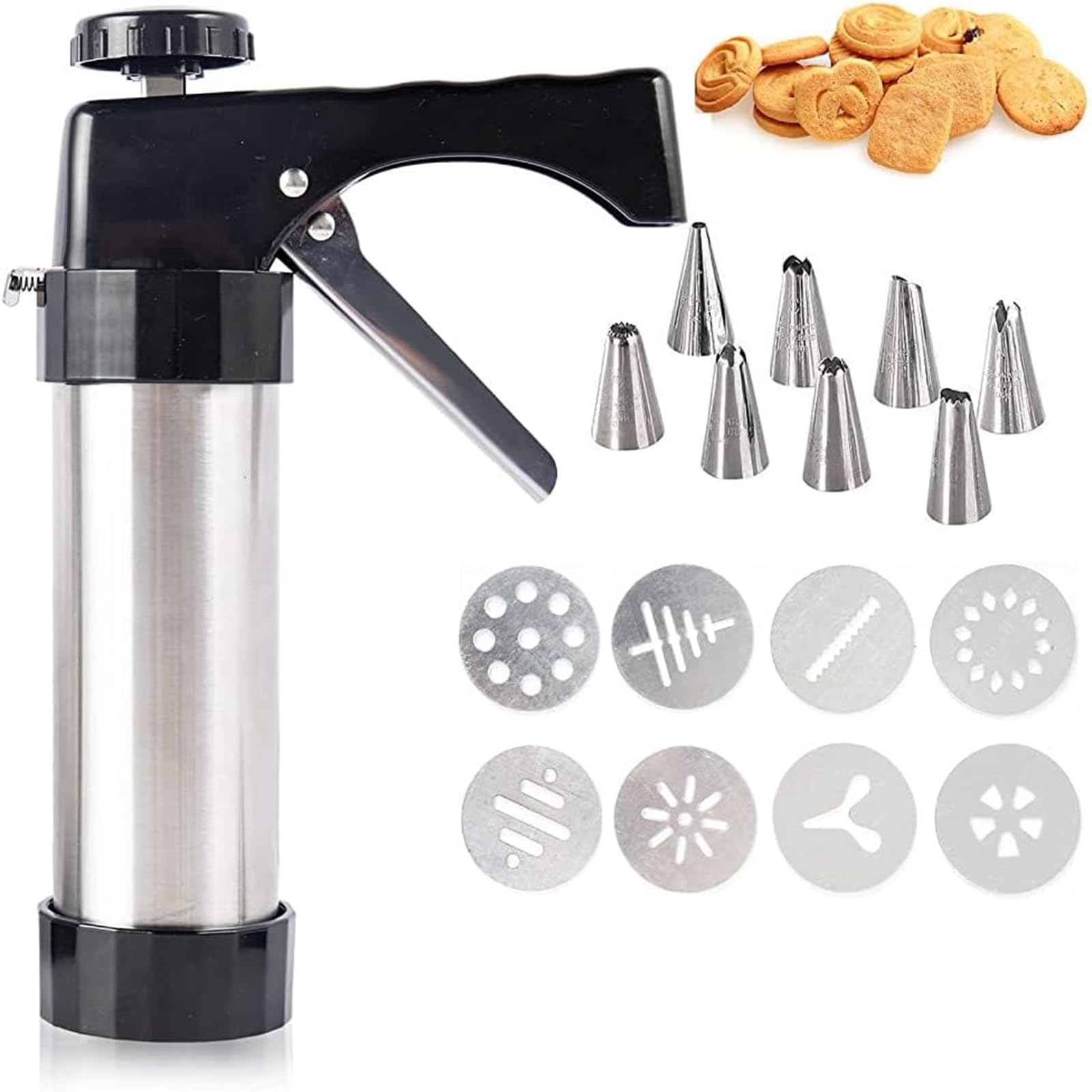 Douille Patisserie Choux Machine Churros Sqxaldm Seringue à Pâtisserie En Inox Seringue à Pâte Pistolet De Presse Set De Seringues à Pâtisserie Presse à Biscuits DIY, Accessoires De Cuisson Pour Gâteaux Et