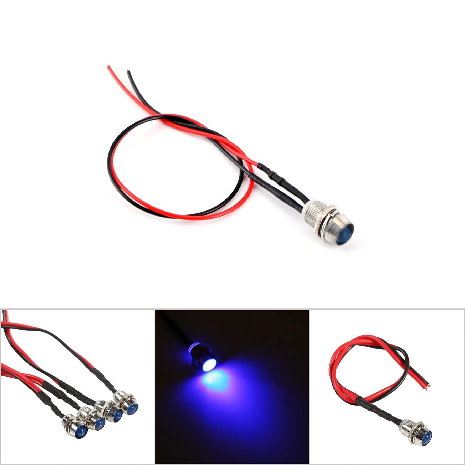 Car LED Indicator Light, Universal 12V DC LED Indicator Light Bulbs Led Pilot Panel Indicator
