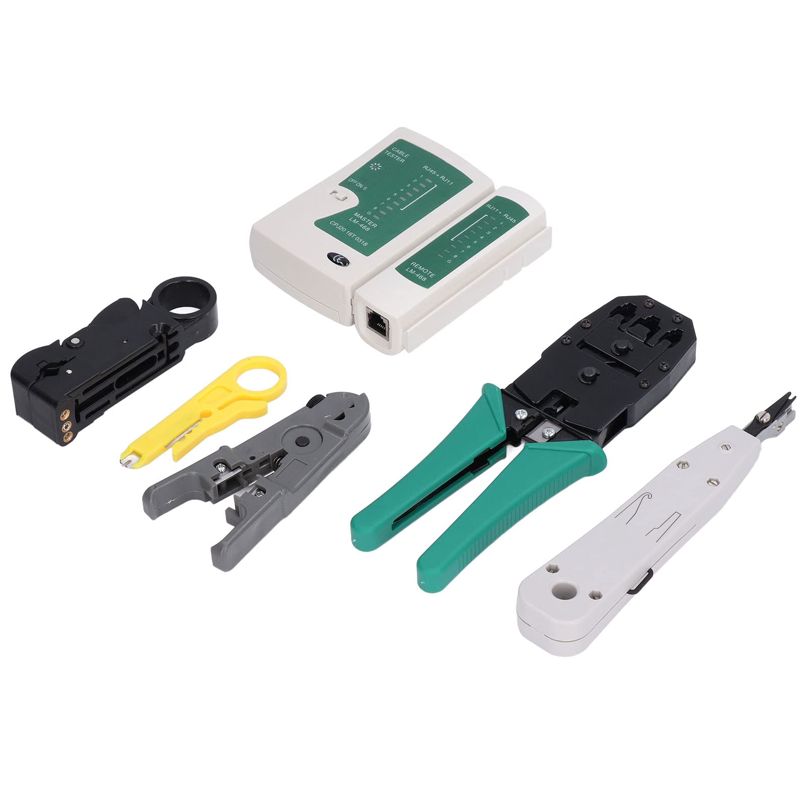 Outil de câble réseau, kit d'outils réseau, kit de sertissage de câble Ethernet portable, kit d'outils de maintenance de réparation de câble réseau pour les tests