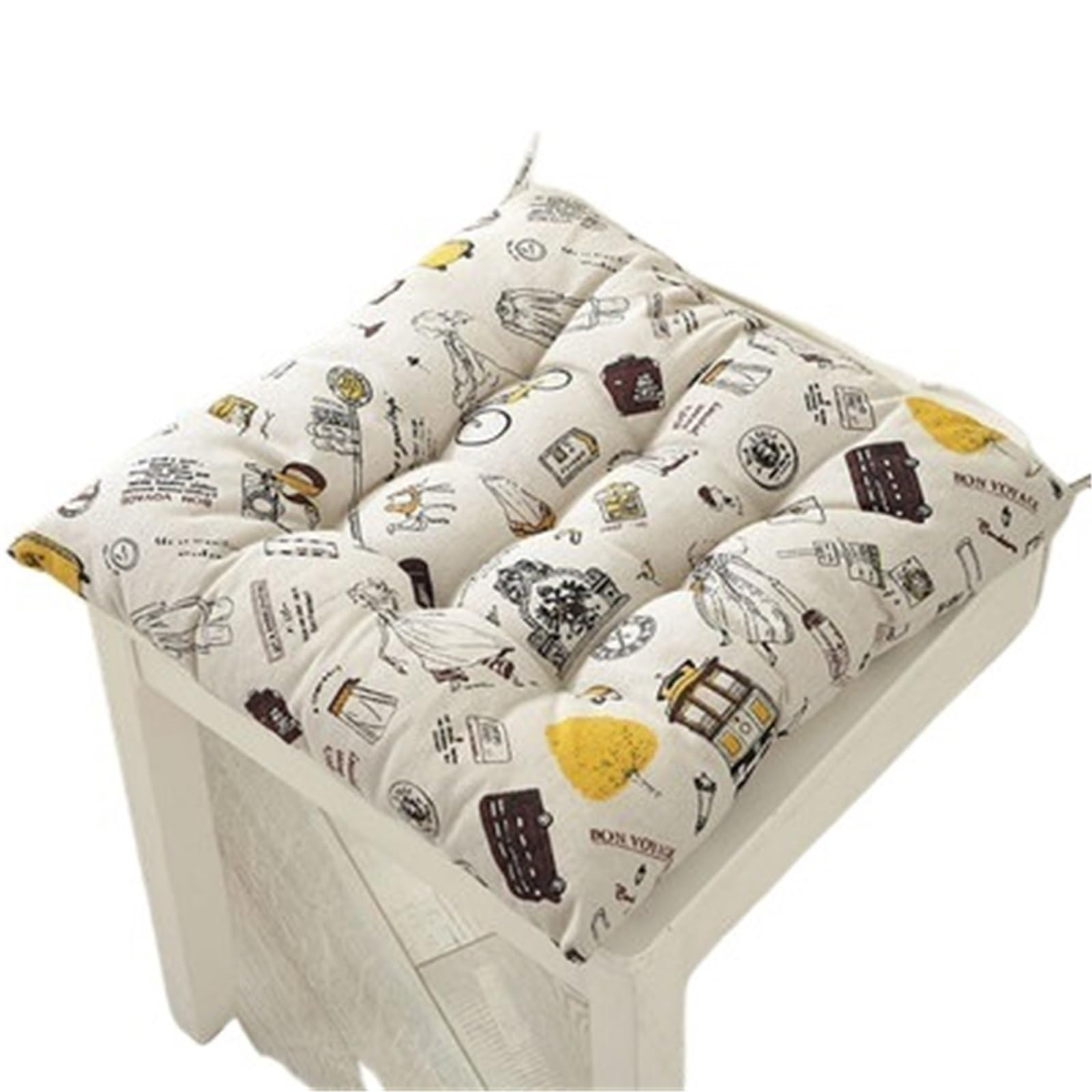 GIJMZY Chair Thickened Seat Cushion Stool Butt Office Four Seasons Hip Pad Breathable Soft Linen(Color6,30x30cm)