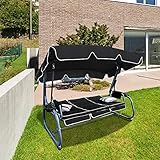 Hollywoodschaukel 3-Sitzer mit Liegefunktion mit Verstellbarer Sonnendach - 8