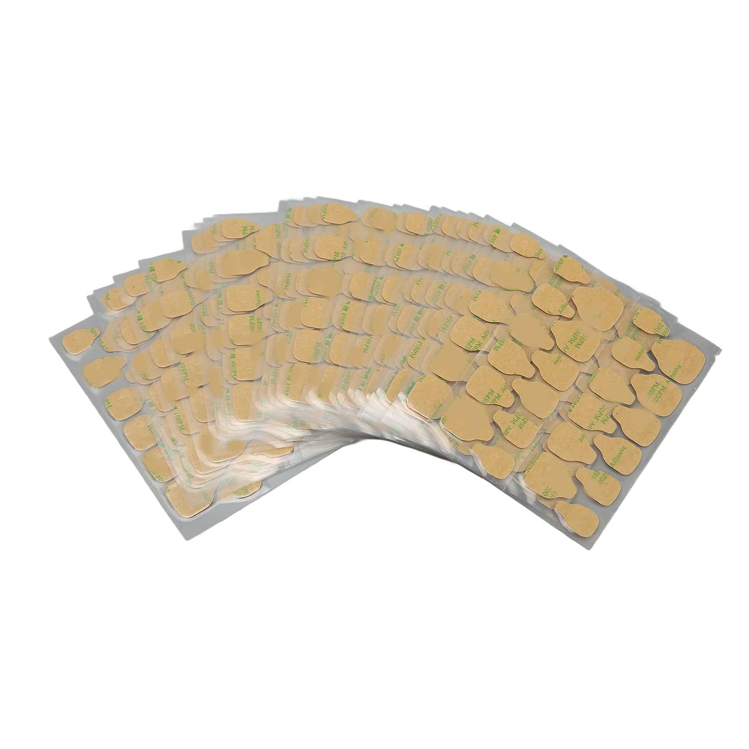 Nail Glue Sticker Double Side Jelly Glue Strong Adhesion Breathable Long Lasting Transparent Nail Adhesive Tabs for Fake Nails Silicone Material 25 Sheets 24Pcs Per Sheet