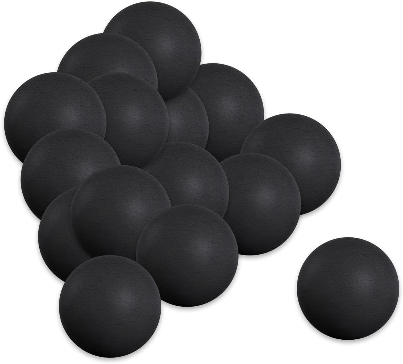 Ceramic Fire Pit Balls, 3" Set of 15 Round Fire Spheres for Indoor and Outdoor Fire Pits or Fire Bowl, Reusable Fire Balls for Natural or Propane Fireplace, Black