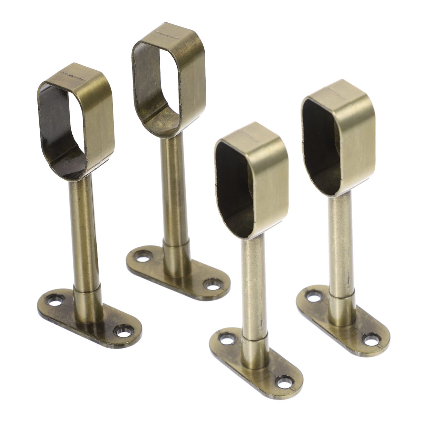 JECOMPRIS 4Pcs Closet Rod Bracket Shower Curtain Rod Holder Ceiling Mount Support for Wardrobe and Hanging Rods for Clothes and Curtains