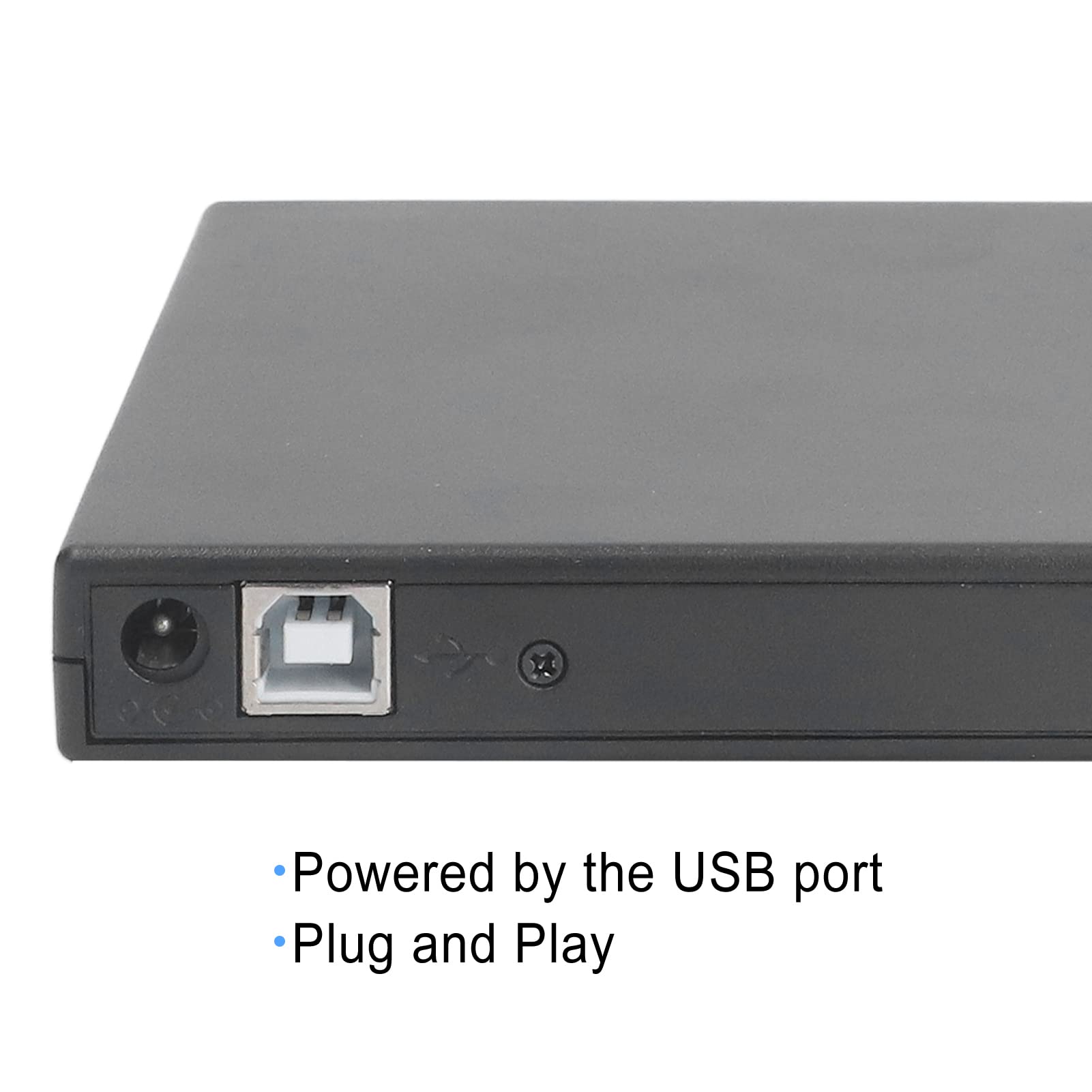 Unidad de CD DVD Externa, Escritura y Lectura de Alta Velocidad, Puerto USB Alimentado, Botón de Expulsión Equipado, Reproductor de CD DVD Delgado Portátil Compatible para Win para OS para Linux