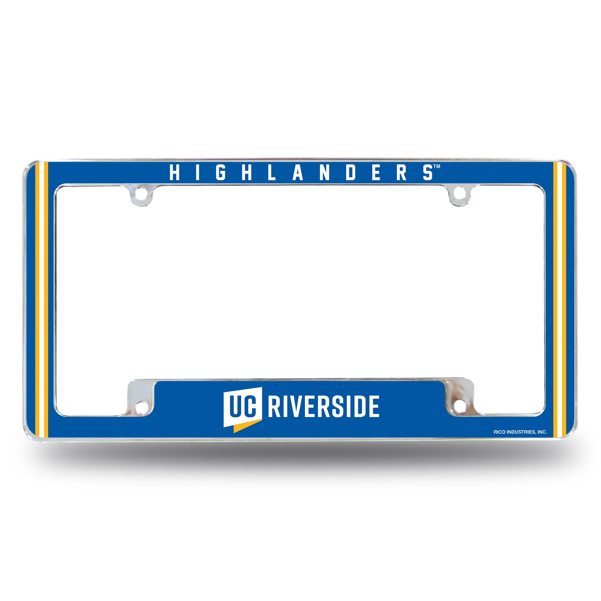 Rico Industries NCAA Standard 12" x 6" Chrome All Over Automotive License Plate Frame for Car/Truck/SUV (L-M Schools)