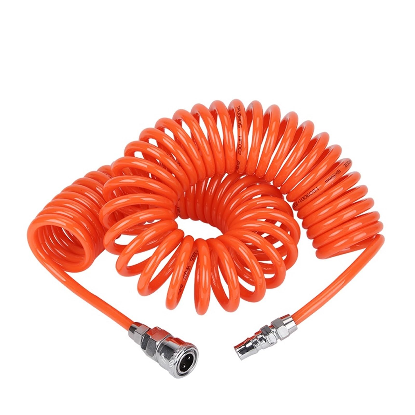 Pneumatyczny wąż spiralny. Pu polyurethane pneumatic spring coiled air hose compressor industrial joints(Od12 X Id8 W Joint 9M)