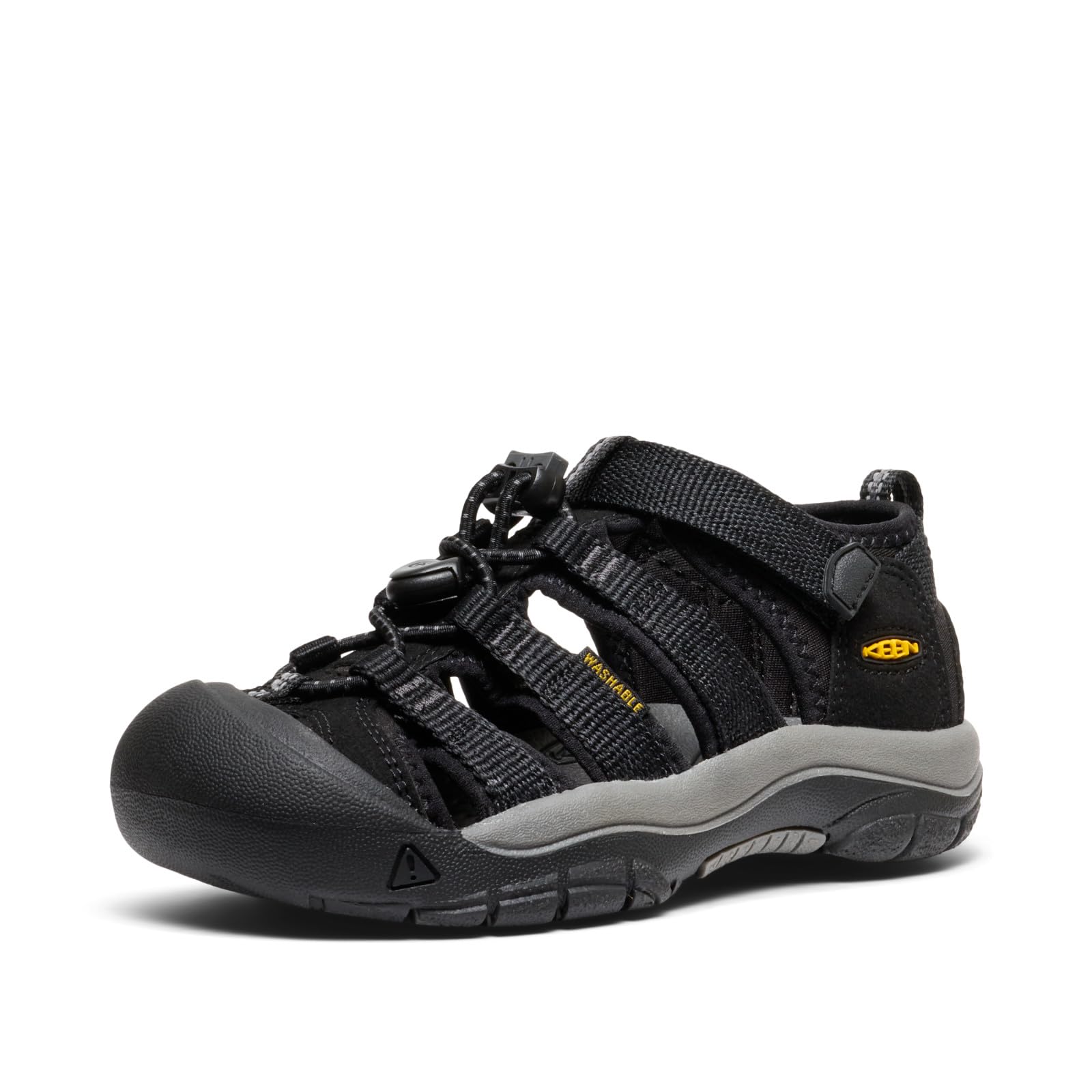 KEEN Newport H2 Sandali per bambini, Black/Keen Yellow, 24 EU