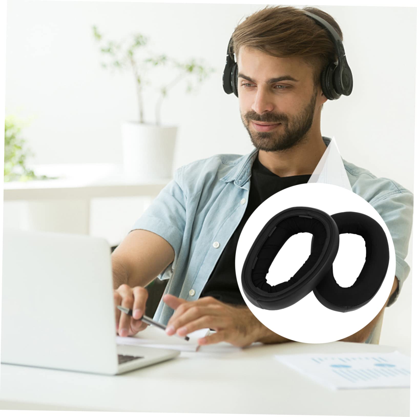 HOMSFOU 3paia Cuscinetti Auricolari Ricambio Per Earpads Per Isolamento e Comfort Ottimale Facile Installare