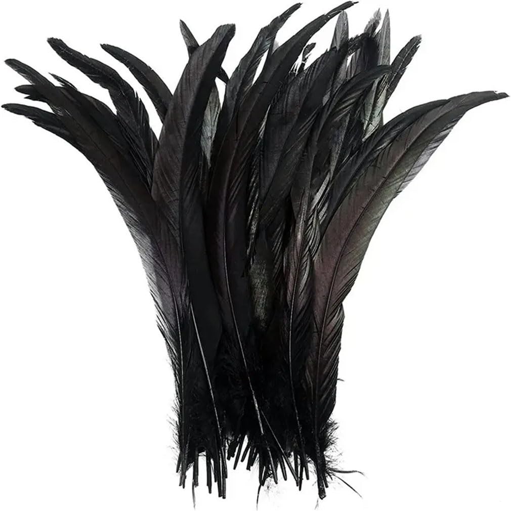 Lot de 100 plumes de coq 25-45 cm pour travaux manuels, couture, vêtements, fête, femme, accessoires de mariage