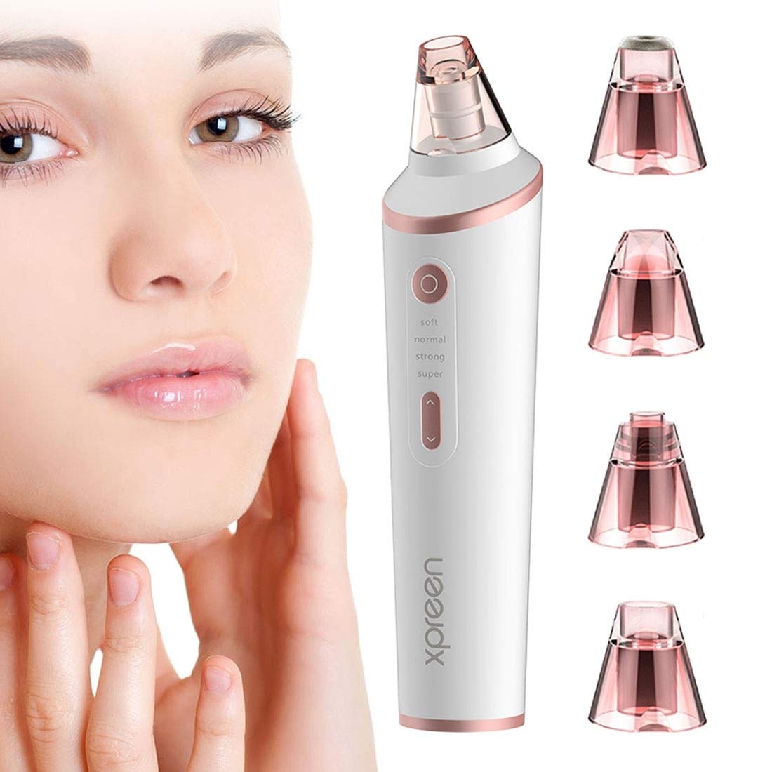 Una Necesidad for Las señoras de XPREEN XPRE037 de Carga inalámbrica multifunción Extractor de la espinilla Limpiador de poros con función de Cuatro sondas y de iluminación LED (Blanco)