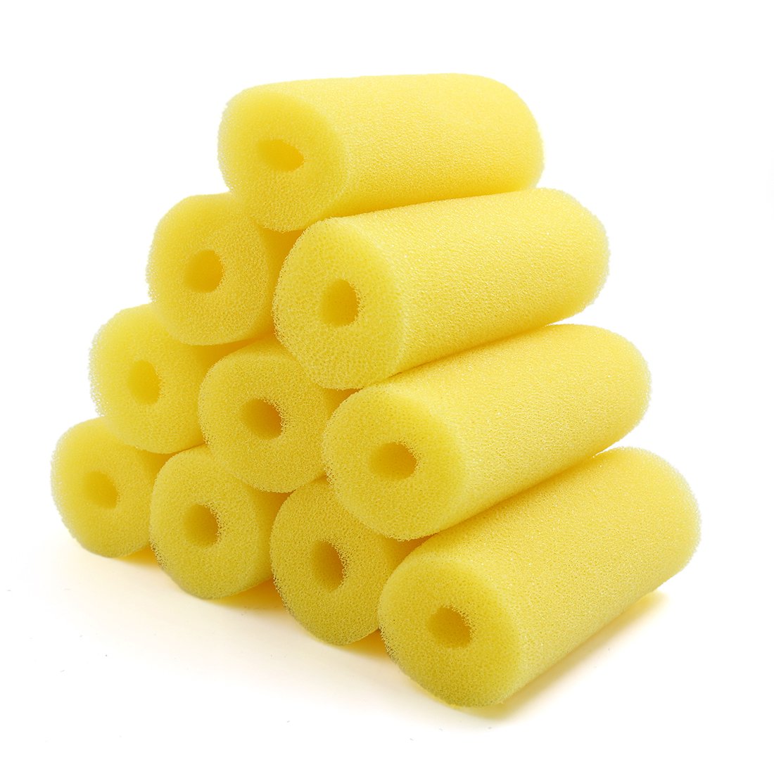 sourcing map 10pc 2.6inch Cylindre Jaune Dia Cartouches Filtre éponge préfiltre Aquarium